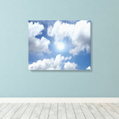 Blue Heaven Clouds + jouw ideeën Canvas Afdruk (Insitu (Houten vloer))