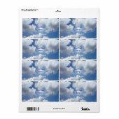 Blue Heaven Clouds + jouw ideeën Etiket (Full Sheet)