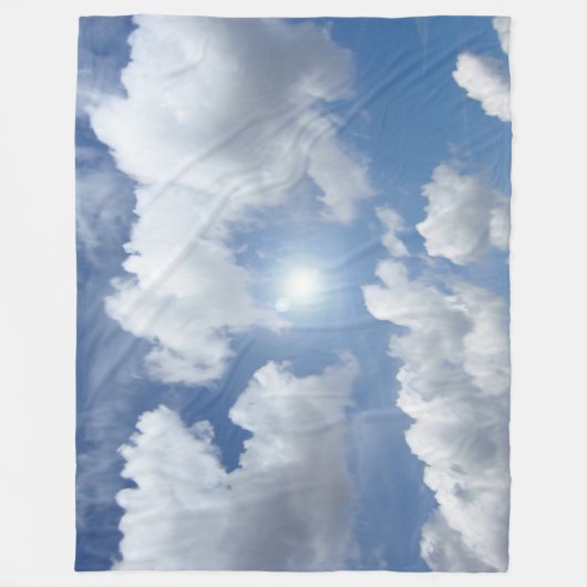 Blue Heaven Clouds + jouw ideeën Fleece Deken (Voorkant)