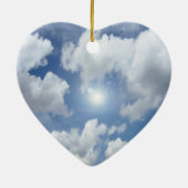 Blue Heaven Clouds + jouw ideeën Keramisch Ornament (Achterkant)