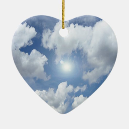 Blue Heaven Clouds + jouw ideeën Keramisch Ornament (Achterkant)