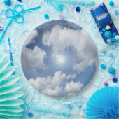 Blue Heaven Clouds + jouw ideeën Papieren Bordje (Feest)