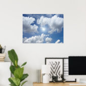 Blue Heaven Clouds + jouw ideeën Poster (Thuiskantoor)