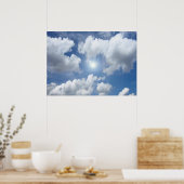 Blue Heaven Clouds + jouw ideeën Poster (Keuken)