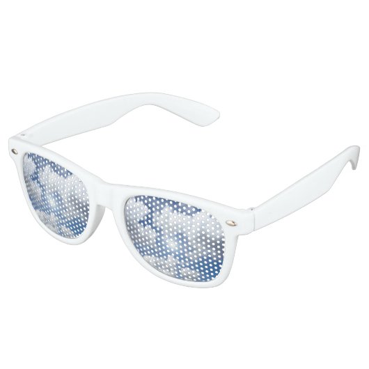 Blue Heaven Clouds + jouw ideeën Retro Zonnebril (Gekanteld)