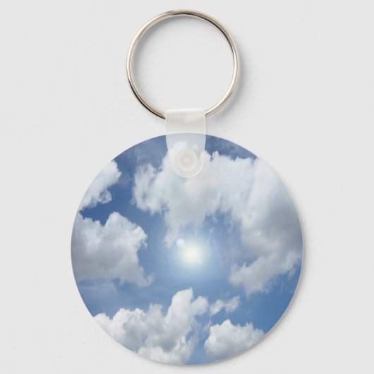 Blue Heaven Clouds + jouw ideeën Sleutelhanger (Voorkant)
