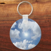 Blue Heaven Clouds + jouw ideeën Sleutelhanger (Voorkant)