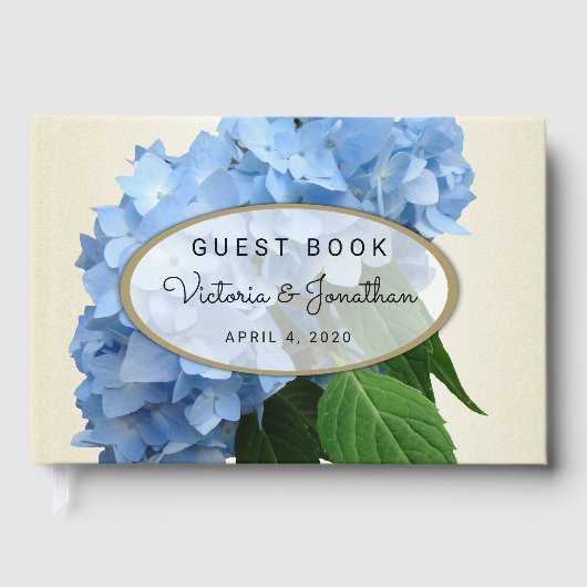 Blue Heaven Floral Wedding Guest Book Gastenboek (Voorkant)