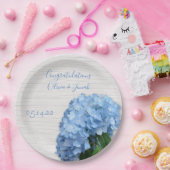 Blue Heaven Floral Wood Wedding Personalized Papieren Bordje (Feest)
