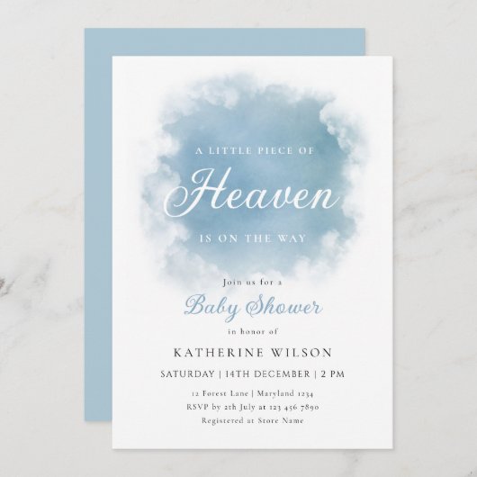 Blue Heaven heeft Cloud Baby shower gestuurd Kaart (Voorkant / Achterkant)