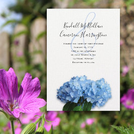 Blue Heaven Hydrangea bruiloft paar uitnodigen Kaart