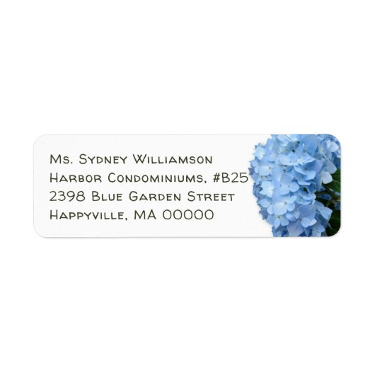 Blue Heaven Hydrangea Return Address Labels (Voorkant)