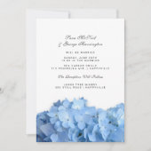 Blue Heaven Hydrangea Simple Wedding Invitation Kaart (Voorkant)