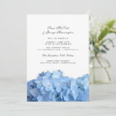 Blue Heaven Hydrangea Simple Wedding Invitation Kaart (Staand voorkant)
