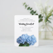 Blue Heaven Hydrangea Wedding Breakfast Kaart (Staand voorkant)