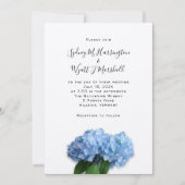 Blue Heaven Hydrangea Wedding Simple Casual Kaart (Voorkant)