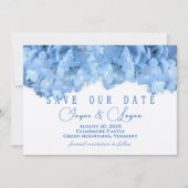 Blue Heaven Modern Floral Save The Date Kaart (Voorkant)