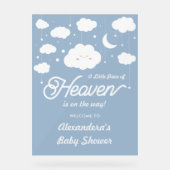 Blue Heaven Verzonden Baby shower Welkom Acryl Bord (Voorkant)