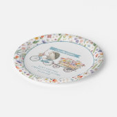 Blue Hedgehog Baby shower Borden – lokaal geteeld Papieren Bordje (Gekanteld)