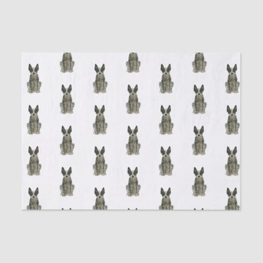 Blue Heeler ACD Cattle Dog Art Watercolor Pet  Tissuepapier (Voorkant)