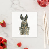 Blue Heeler ACD Runderen Hond Waterverf Kunst Serv Servet (Insitu)