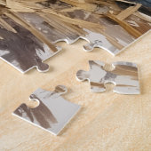 Blue Heeler Alertly Guarding Christmas Hay Hat Legpuzzel (Zijkant)
