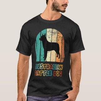 Blue Heeler Australische veehond Vintage Sunset   T-shirt