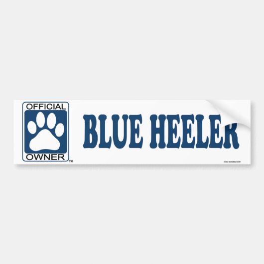 Blue Heeler Blauw Bumpersticker (Voorkant)