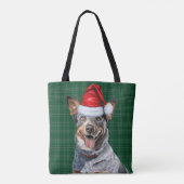 Blue Heeler Cattl Christmas Dog Seasonal Plaid Tote Bag (Achterkant)