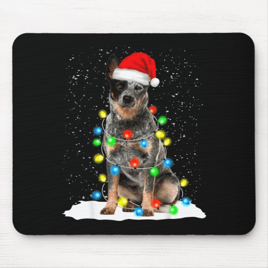 Blue Heeler Christmas Light Funny Gift For Dog Lov Muismat (Voorkant)
