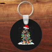 Blue Heeler Christmas Light Funny Gift For Dog Lov Sleutelhanger (Voorkant)