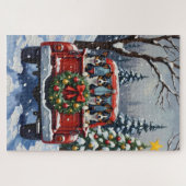 Blue Heeler Christmas Red Truck Holiday Legpuzzel (Horizontaal)