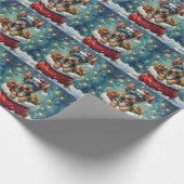 Blue Heeler Christmas Santa Bag Adventure Cadeaupapier (Hoek)