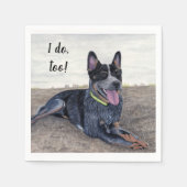 Blue Heeler Cocktail Napkins Servet (Voorkant)