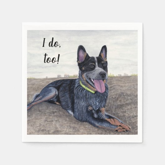 Blue Heeler Cocktail Napkins Servet (Voorkant)