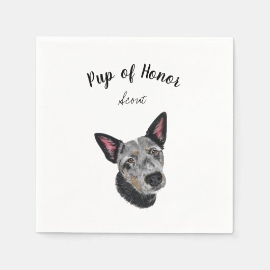 Blue Heeler Cocktail Napkins Servet (Voorkant)