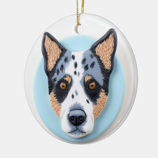 Blue Heeler Dog 3D geïnspireerd Keramisch Ornament (Links)