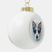 Blue Heeler Dog 3D geïnspireerd Keramische Bal Ornament (Links)