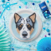 Blue Heeler Dog 3D geïnspireerd Papieren Bordje (Feest)