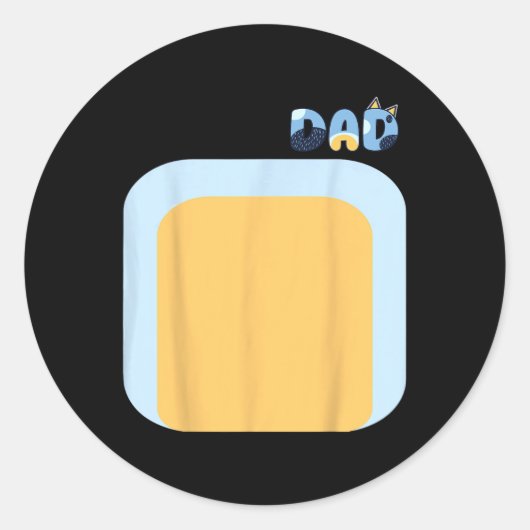 Blue Heeler Dog Dad Matching Familiekostuums DIY H Ronde Sticker (Voorkant)