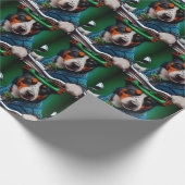 Blue Heeler Dog Driving Bike St. Patrick's Day Cadeaupapier (Hoek)