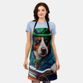 Blue Heeler Dog Driving Bike St. Patrick's Day Schort (Gedragen)