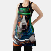 Blue Heeler Dog Driving Bike St. Patrick's Day Schort (Insitu)