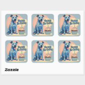 Blue Heeler Dog Kleurrijk Vierkante Sticker (Vel)