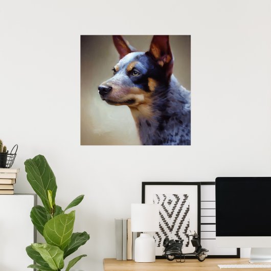 Blue Heeler Dog Poster (Thuiskantoor)