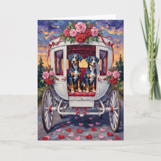 Blue Heeler Dog Valentine's Day Kaart (Voorkant)
