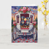 Blue Heeler Dog Valentine's Day Kaart (Gele Bloem)