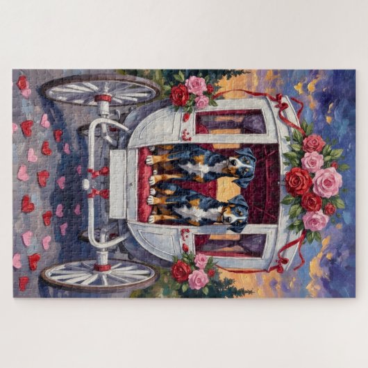 Blue Heeler Dog Valentine's Day Legpuzzel (Horizontaal)