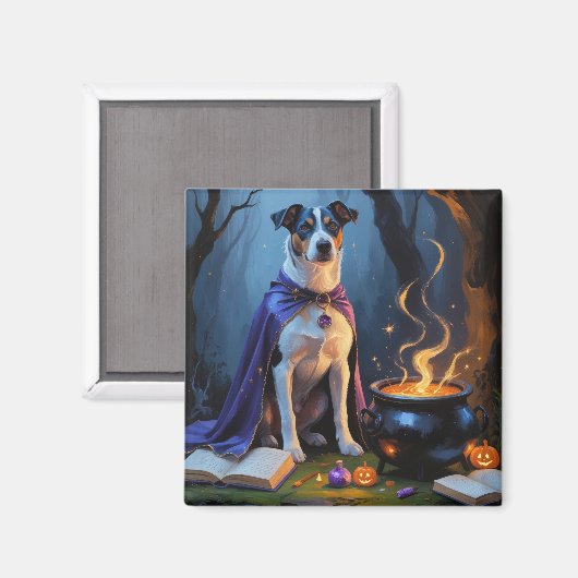 Blue Heeler Dog Whimsical Halloween Schilderij Magneet (Voorkant / Achterkant)
