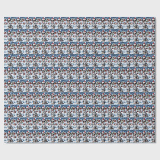 Blue Heeler Dog Winter Wonderland Christmas Joy Cadeaupapier (Vlak)